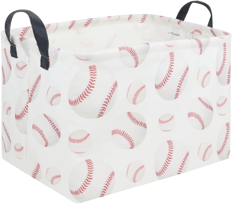 FXOCSHE FXOLCSHE Easter baseball basket,Kids Storage Basket,Boys baseball hamper,Waterproof foldable laundry basket,baby Room Decor(Baseball) - Image 1